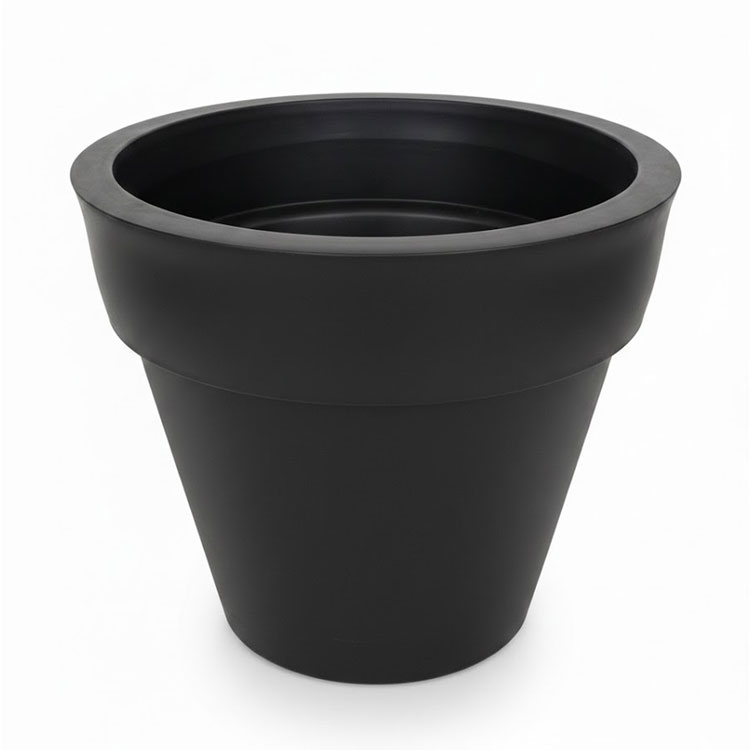 Minimalist black YOU PLANTERS Grace round plant pot