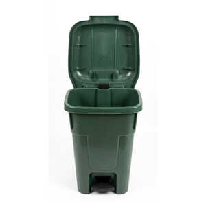 60L DUSTBIN W/ PEDAL & WHEELS GREEN | 0127 - Image 