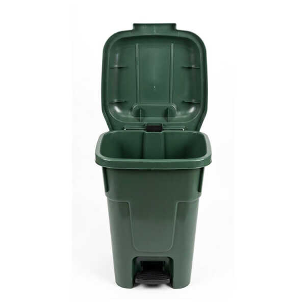 60L DUSTBIN W/ PEDAL & WHEELS GREEN | 0127 - Image 
