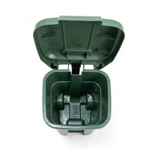 60L DUSTBIN W/ PEDAL & WHEELS GREEN | 0127 - Image 