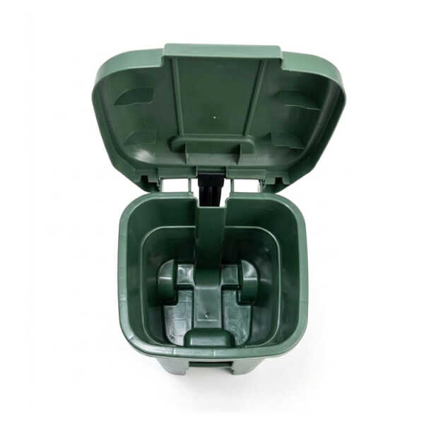 60L DUSTBIN W/ PEDAL & WHEELS GREEN | 0127 - Image 