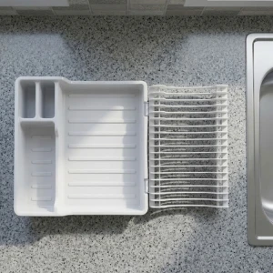 PLASTIC EXPANDABLE/FOLDABLE DISH DRYING RACK ASSORTED COLORS | 7101 - Image 