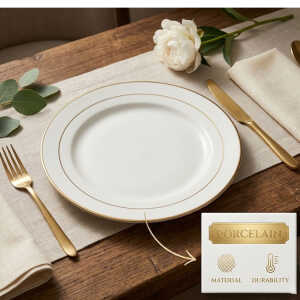 LOTUS HOME COLLECTION PORCELAIN PLATE DIA 27CM | 10-5-GGK - Image 