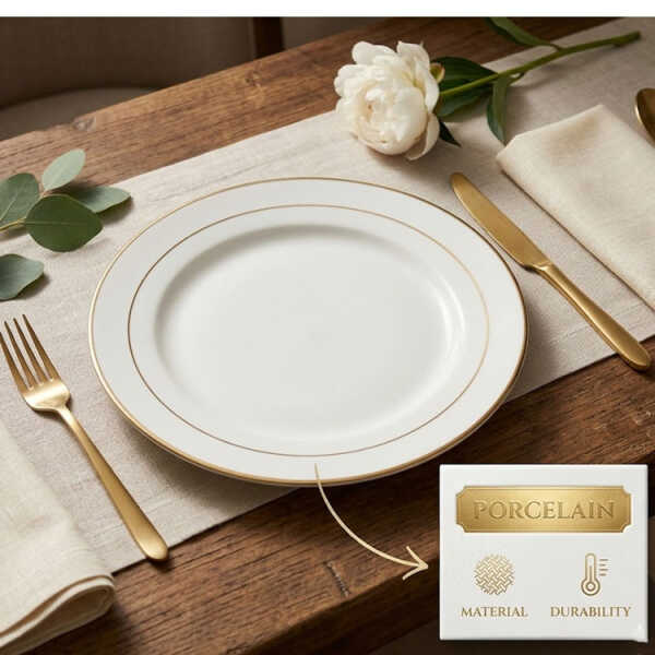 LOTUS HOME COLLECTION PORCELAIN PLATE DIA 27CM | 10-5-GGK - Image 