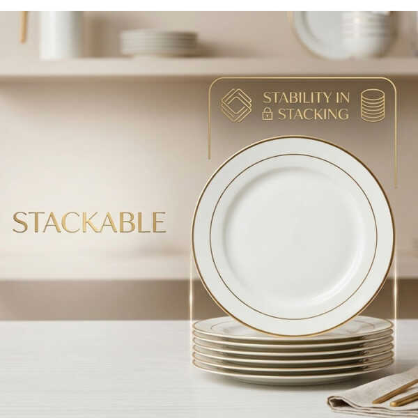 LOTUS HOME COLLECTION PORCELAIN PLATE DIA 27CM | 10-5-GGK - Image 