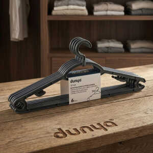 6 PCS PLASTIC CLOTHES HANGER W/ 360° ROTATING HEAD | 5204 - Image 