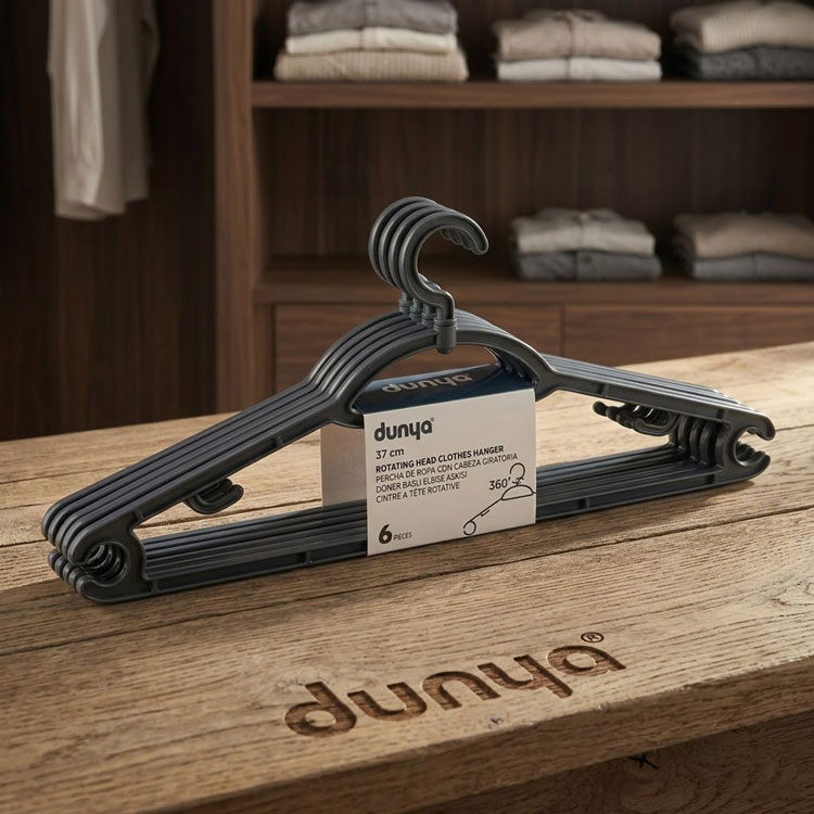 Pack of 6 Dunya 37cm rotating hangers.