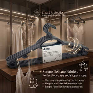 6 PCS PLASTIC CLOTHES HANGER W/ 360° ROTATING HEAD | 5204 - Image 