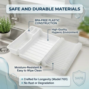 PLASTIC EXPANDABLE/FOLDABLE DISH DRYING RACK ASSORTED COLORS | 7101 - Image 