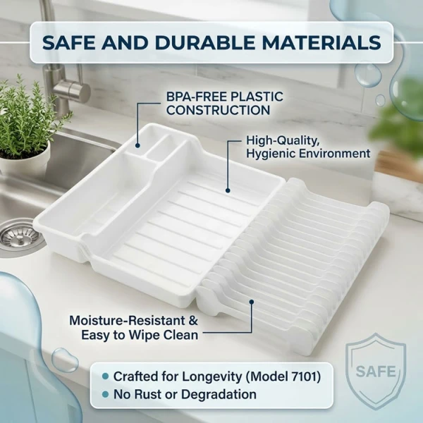 PLASTIC EXPANDABLE/FOLDABLE DISH DRYING RACK ASSORTED COLORS | 7101 - Image 