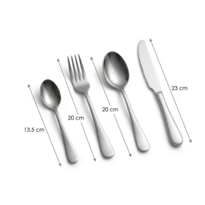 24 PCS STAINLESS STEEL CUTLERY SET (TABLESPOONS/TEASPOONS/FORKS/BUTTER KNIVES) SILVER |  86976 - Image 