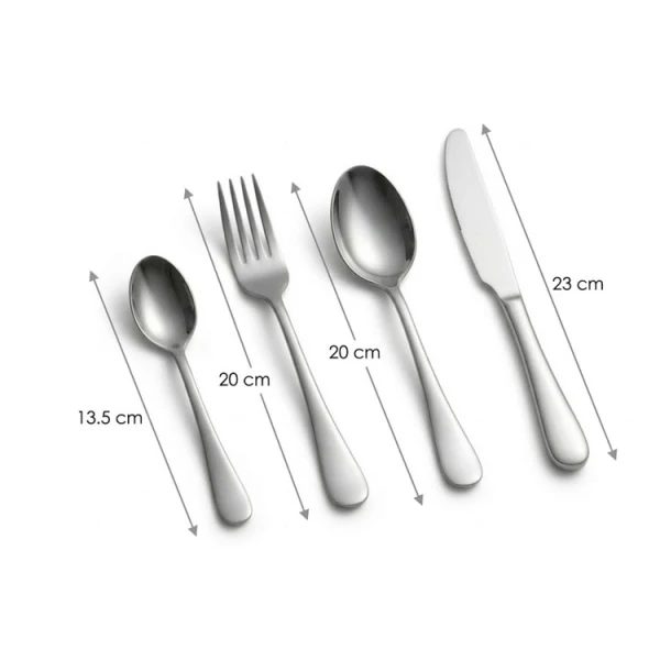 24 PCS STAINLESS STEEL CUTLERY SET (TABLESPOONS/TEASPOONS/FORKS/BUTTER KNIVES) SILVER |  86976 - Image 