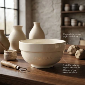 ROUND PORCELAIN BOWL DIA 18.5CM | 87672 - Image 