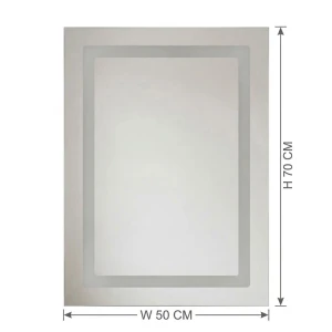 RECTANGULAR TOUCHED CONTROLLED LED MIRROR W50XH70CM | 88326 - Image 