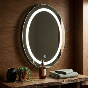 OVAL TOUCH CONTROLLED LED MIRROR W55XH70CM | 88328 - Image 