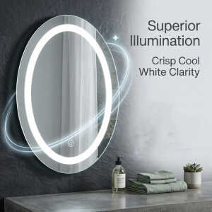OVAL TOUCH CONTROLLED LED MIRROR W55XH70CM | 88328 - Image 