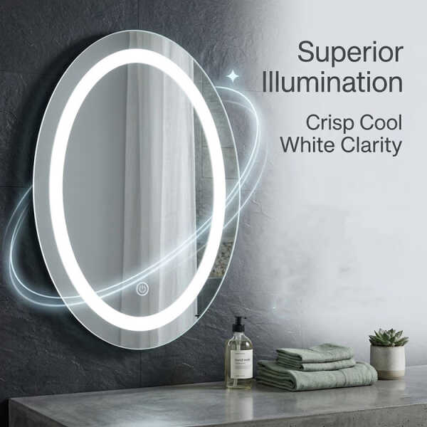 OVAL TOUCH CONTROLLED LED MIRROR W55XH70CM | 88328 - Image 