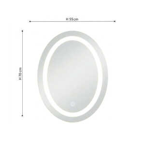 OVAL TOUCH CONTROLLED LED MIRROR W55XH70CM | 88328 - Image 