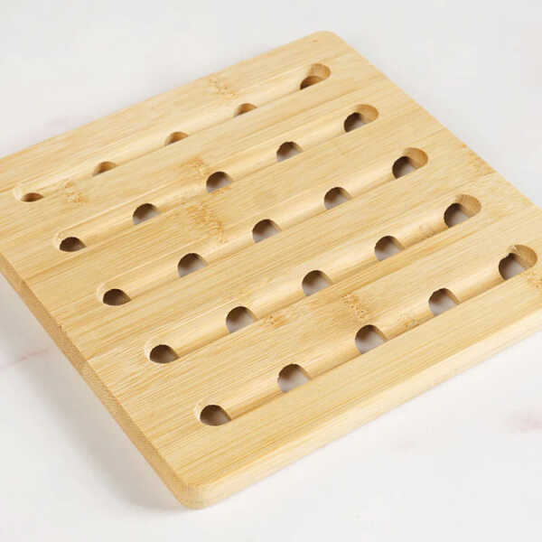 BAMBOO WOOD SQUARE TRIVET | 89186 - Image 