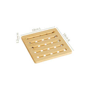 BAMBOO WOOD SQUARE TRIVET | 89186 - Image 