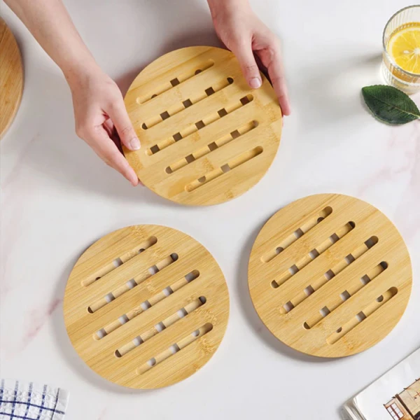 BAMBOO WOOD ROUND TRIVET 19x1CM | 89187 - Image 
