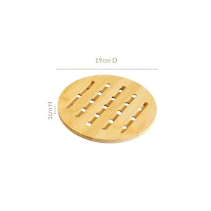BAMBOO WOOD ROUND TRIVET 19x1CM | 89187 - Image 