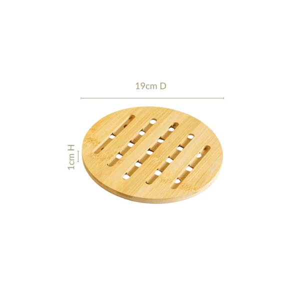 BAMBOO WOOD ROUND TRIVET 19x1CM | 89187 - Image 