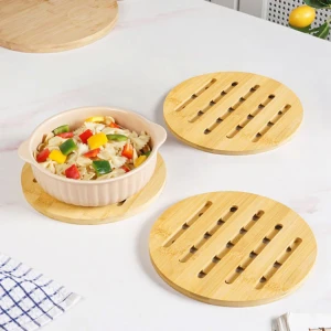 BAMBOO WOOD ROUND TRIVET 19x1CM | 89187 - Image 