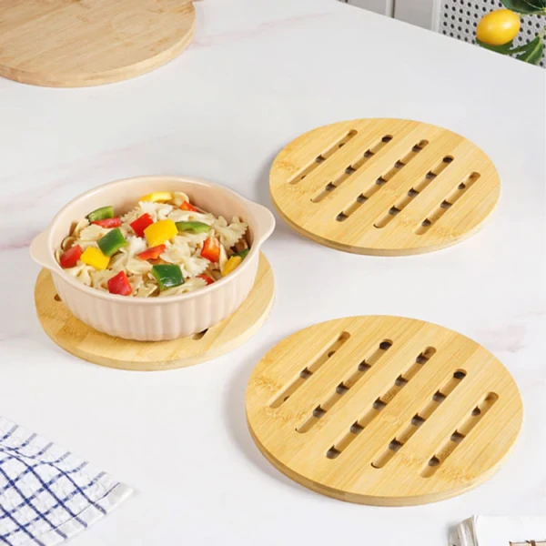 BAMBOO WOOD ROUND TRIVET 19x1CM | 89187 - Image 