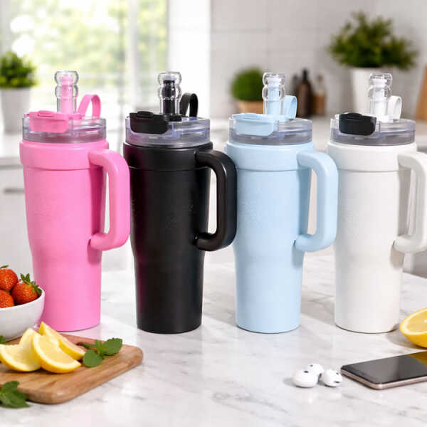 VACUUM FLASK 1200ML W/ HANDLE AND STRAW | 89427 - Image 