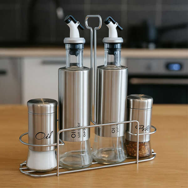 SIGNATURE 5-PIECE STAINLESS STEEL CONDIMENT & CRUET SET | 89635 - Image 