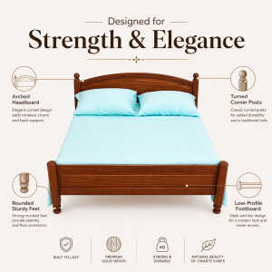 AMANTA KING SIZE WOODEN BED 180X200 BLACK KABBES | AMANTA180X200 - Image 
