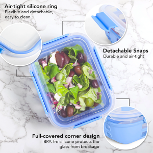 COOK PREP EAT RECTANGULAR GLASS STORAGE CONTAINER 6.4CUP | CPEL-4570 - Image 