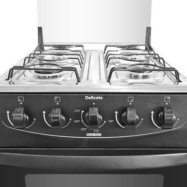 GLOBAL DELICATO 20" 4 BURNERS GAS RANGE BLACK | GB4PBLACK - Image 
