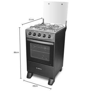 GLOBAL DELICATO 20" 4 BURNERS GAS RANGE BLACK | GB4PBLACK - Image 