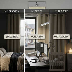 HPC POLO SEA-BEIGE 1 PANEL BLACKOUT CURTAIN | HPC-5194 - Image 