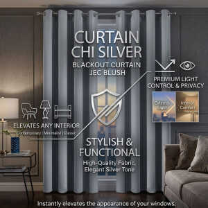 HPC POLO 1 SINGLE PANEL BLACKOUT CURTAIN CHI SILVER | HPC-5212 - Image 
