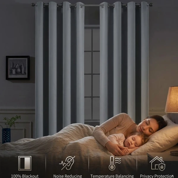 HPC POLO 1 SINGLE PANEL BLACKOUT CURTAIN CHI SILVER | HPC-5212 - Image 