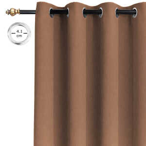HPC POLO 1 SINGLE PANEL BLACKOUT WINDOW CURTAIN BROWN | HPC-5230 - Image 