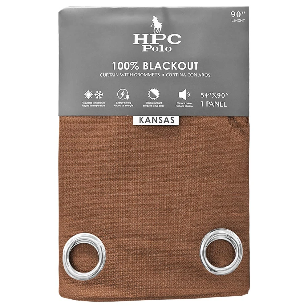 HPC POLO BLACKOUT WINDOW CURTAIN BROWN | HPC-5230 - Image 1