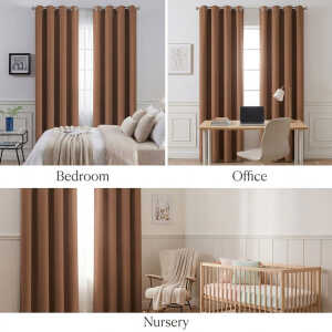 HPC POLO 1 SINGLE PANEL BLACKOUT WINDOW CURTAIN BROWN | HPC-5230 - Image 
