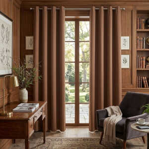 HPC POLO 1 SINGLE PANEL BLACKOUT WINDOW CURTAIN BROWN | HPC-5230 - Image 