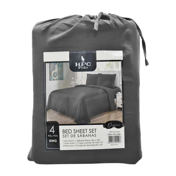 HPC POLO 4PCS KING BEDSHEET SET | HPC-5280 - Image 