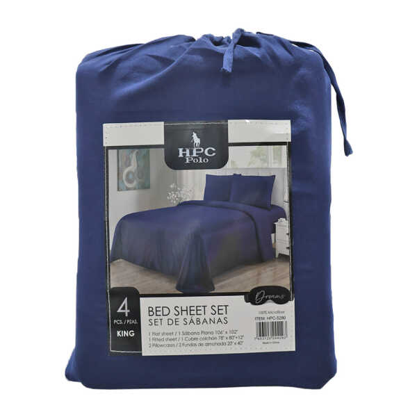 HPC POLO 4PCS KING BEDSHEET SET | HPC-5280 - Image 