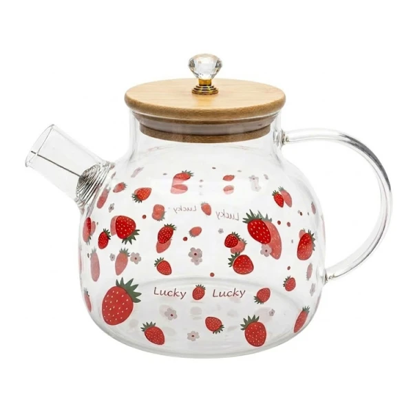 7PCS BOROSILICATE GLASS TEA SET (1 TEAPOT & 6 TEA CUPS) | K41004 - Image 