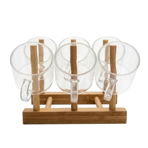 7PCS BOROSILICATE GLASS TEA SET (1 TEAPOT & 6 TEA CUPS) | K41004 - Image 