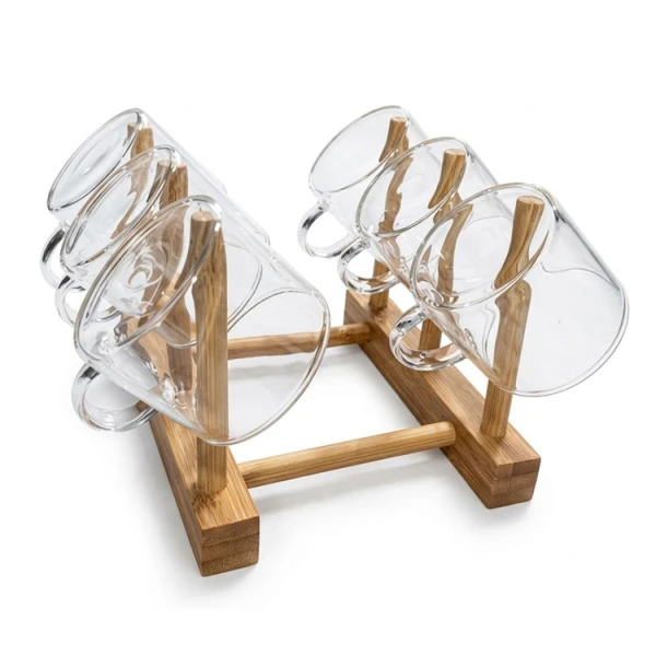7PCS BOROSILICATE GLASS TEA SET (1 TEAPOT & 6 TEA CUPS) | K41004 - Image 
