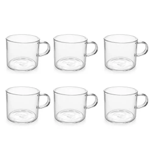 7PCS BOROSILICATE GLASS TEA SET (1 TEAPOT & 6 TEA CUPS) | K41004 - Image 