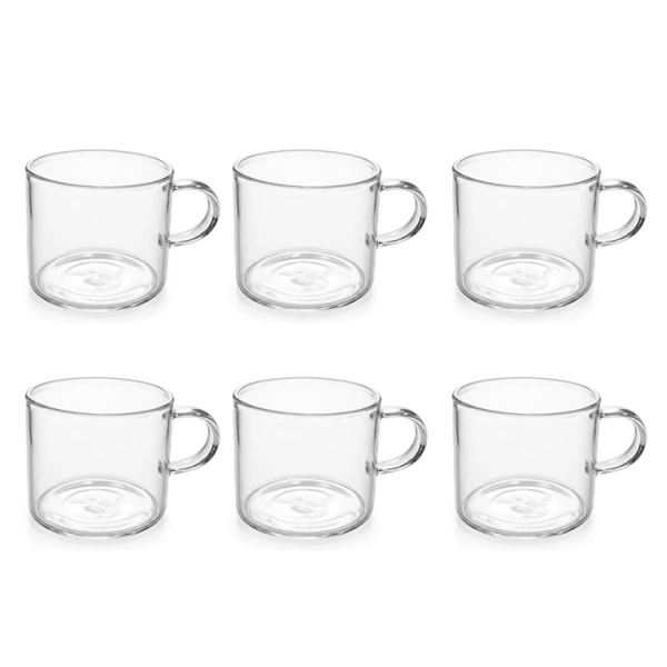 7PCS BOROSILICATE GLASS TEA SET (1 TEAPOT & 6 TEA CUPS) | K41004 - Image 