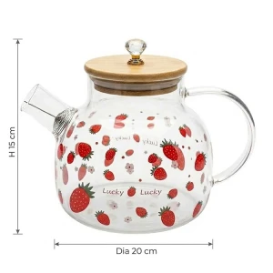 7PCS BOROSILICATE GLASS TEA SET (1 TEAPOT & 6 TEA CUPS) | K41004 - Image 